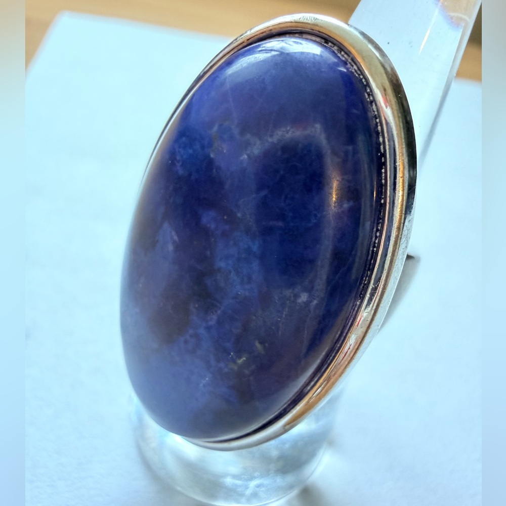 Dark Blue Oval Stone Ring - Picture 3 of 13